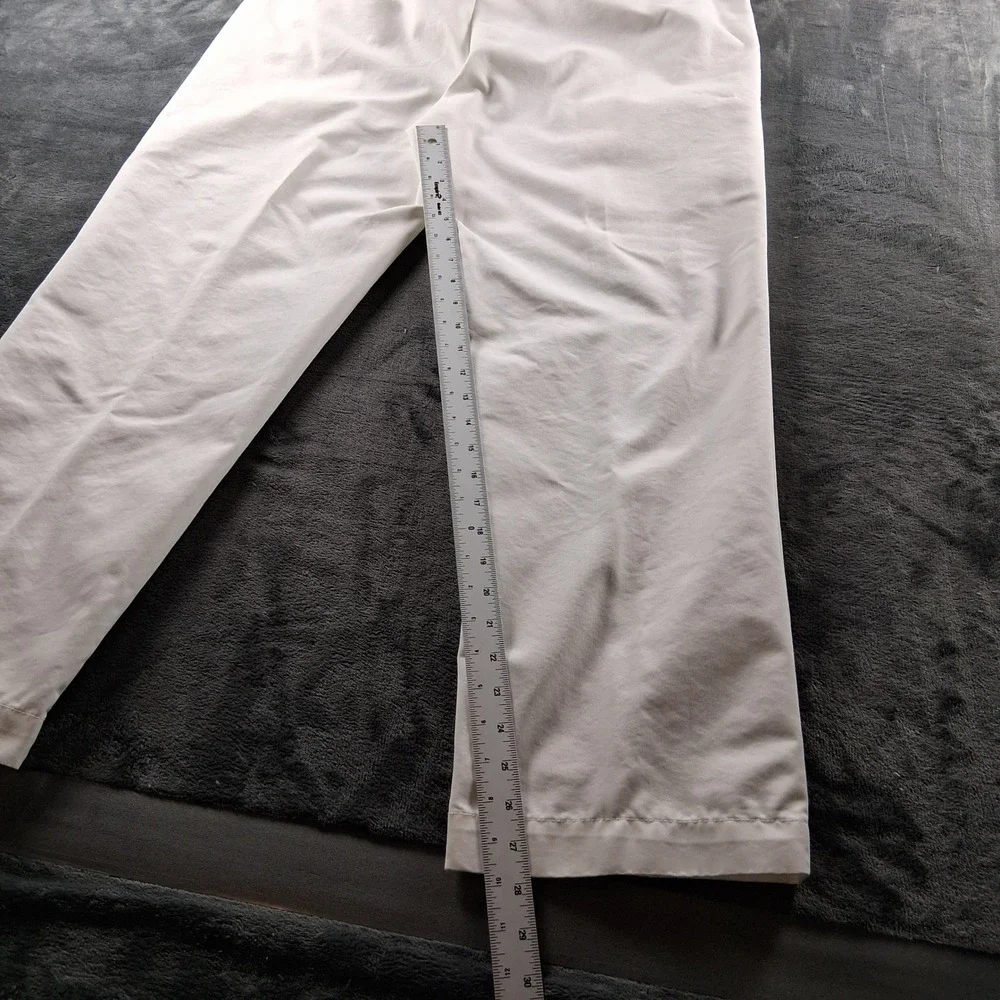 Roundtree & Yorke Chino Pants Mens 38x30 White Cotton Blend Straight Leg Casual